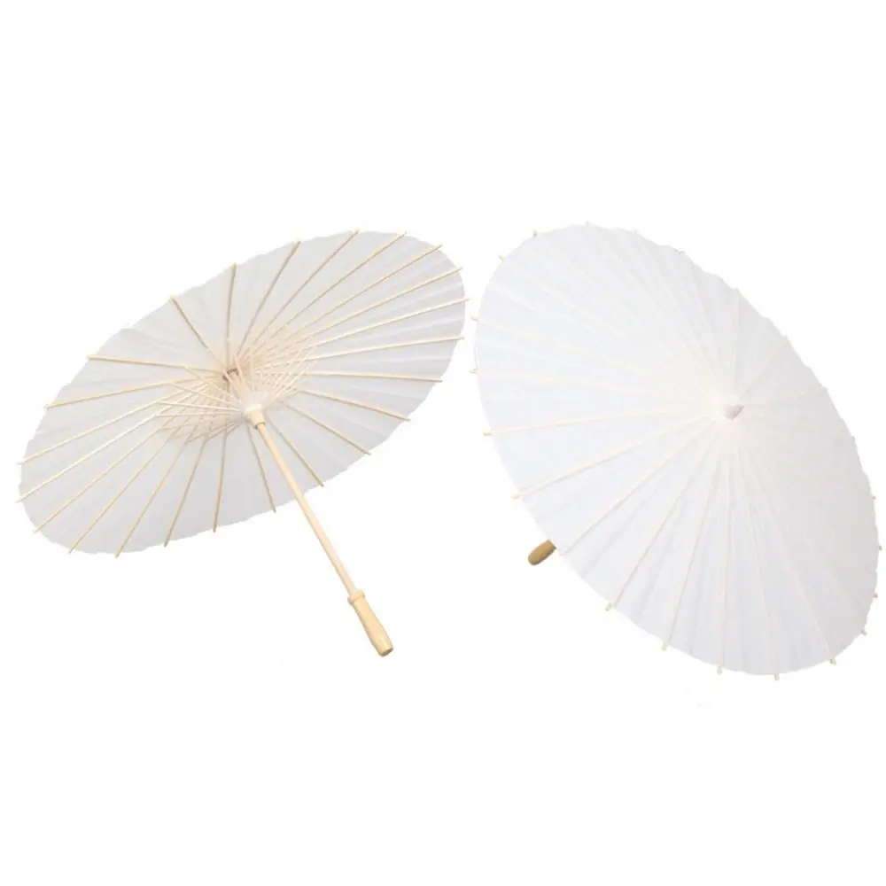 Funny Vintage Oil Paper Umbrella Comfortable Grip Long-handle Wood Drawing Umbrella Summer Shade DIY Chinese Umbrella Dance Prop