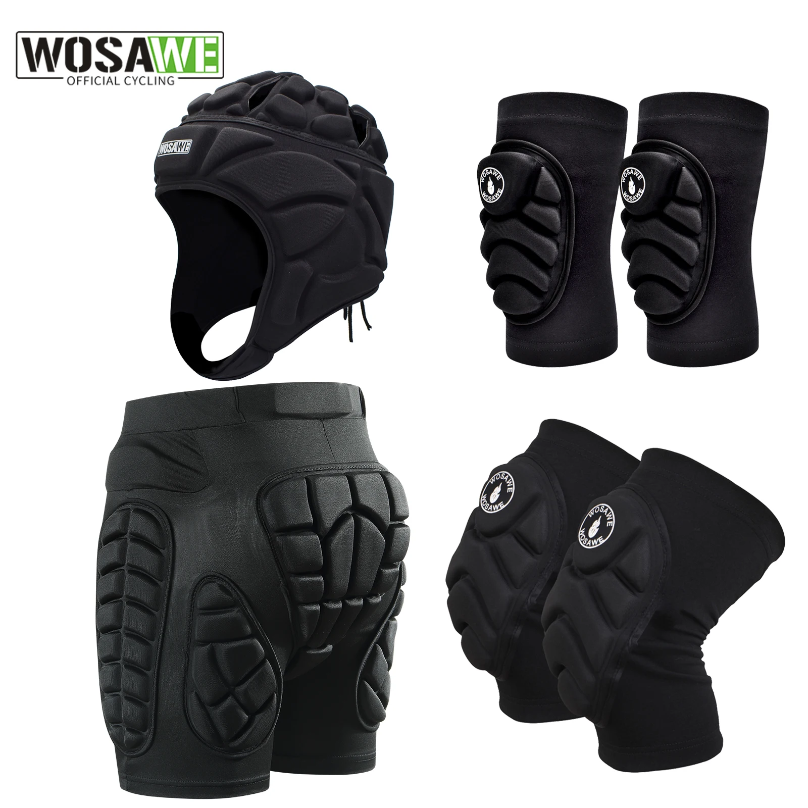 WOSAWE Outdoor Sports Pad Shorts Knee Pads Elbow Guards Skiing Skating Snowboard Hip Padded Shorts XS-3XL