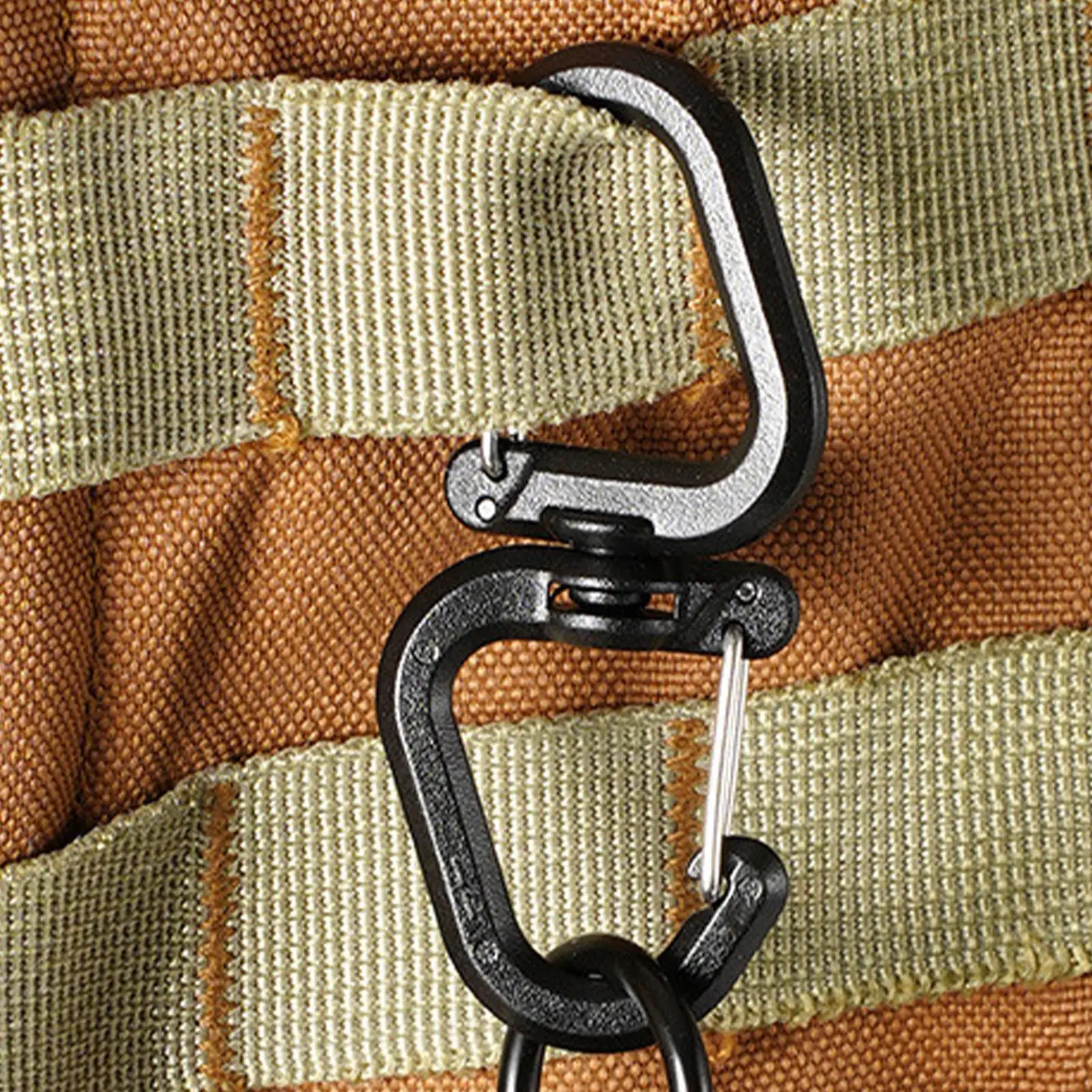 Double Clip Carabiner Buckle Multi-Functional S Backpack Carabiner Clips 360 Rotating Outdoor Locking Clip Camping Accessory