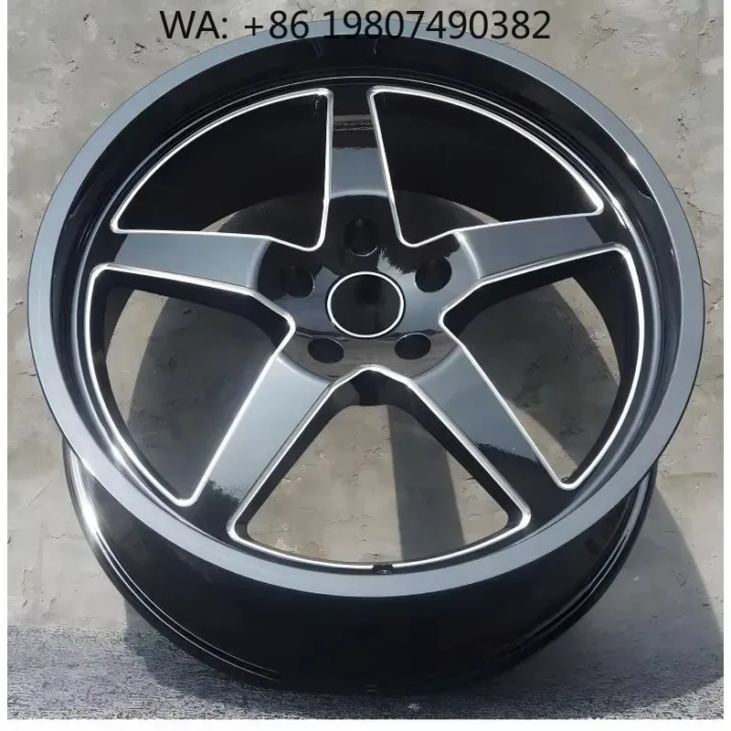 WMWMNU Wholesale Factory Price Aluminum Alloy Wheels Black 5 Spoke Design 5x120 5x114.3mm PCD 20 Inch Rims ET 38 42 35mm Fits
