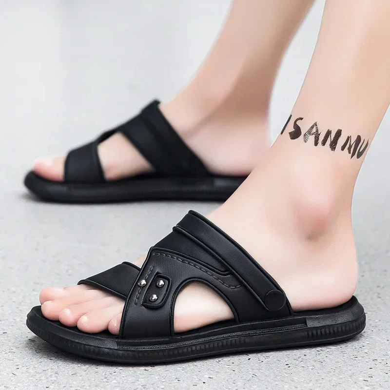 2024 Adult Leather Men\'s Sandals Original Brand Shoes Summer Shoes Outdoor Sandals Trend Comfortable Men\'s Sandals Trend