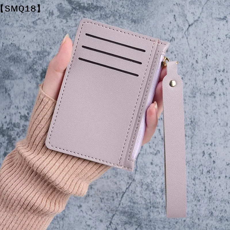 1PC Mini Zipper CardBag Slim ID Bank Purse Wallet Credit Organizer Portable Small Slim Ultra-thin Short Purse For Men Black【SMQ】