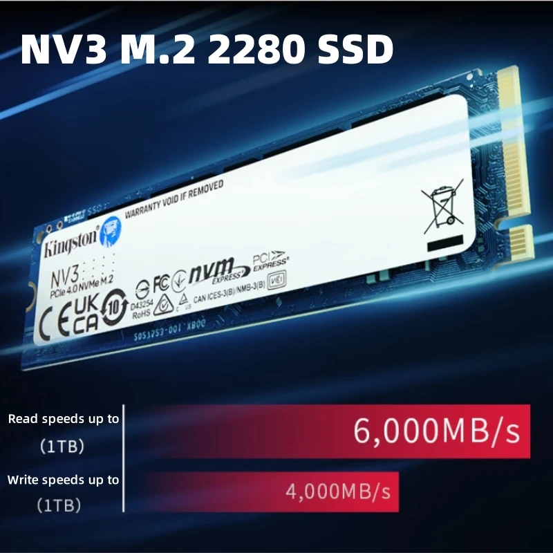 Kingston NV3 500GB 1TB 2TB PCIe 4.0 NVMe M.2 2230/2280 SSD-Up to