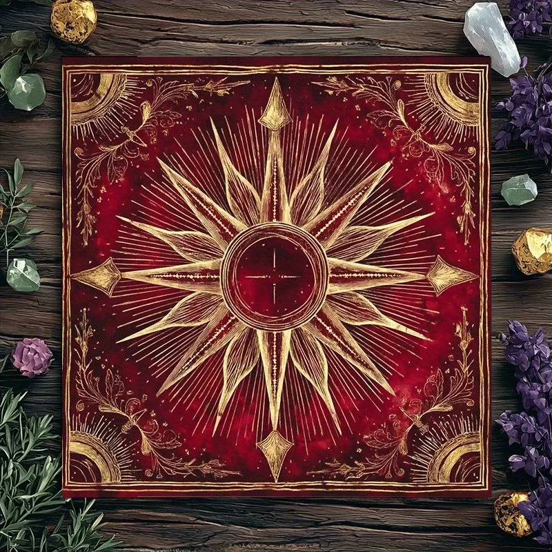 Mystic Tarot Tablecloth Mat Spiritual Divination Reading Cloth Wicca Occult Altar Decoration Cosmic Magic Mystic Tarot Card Spre