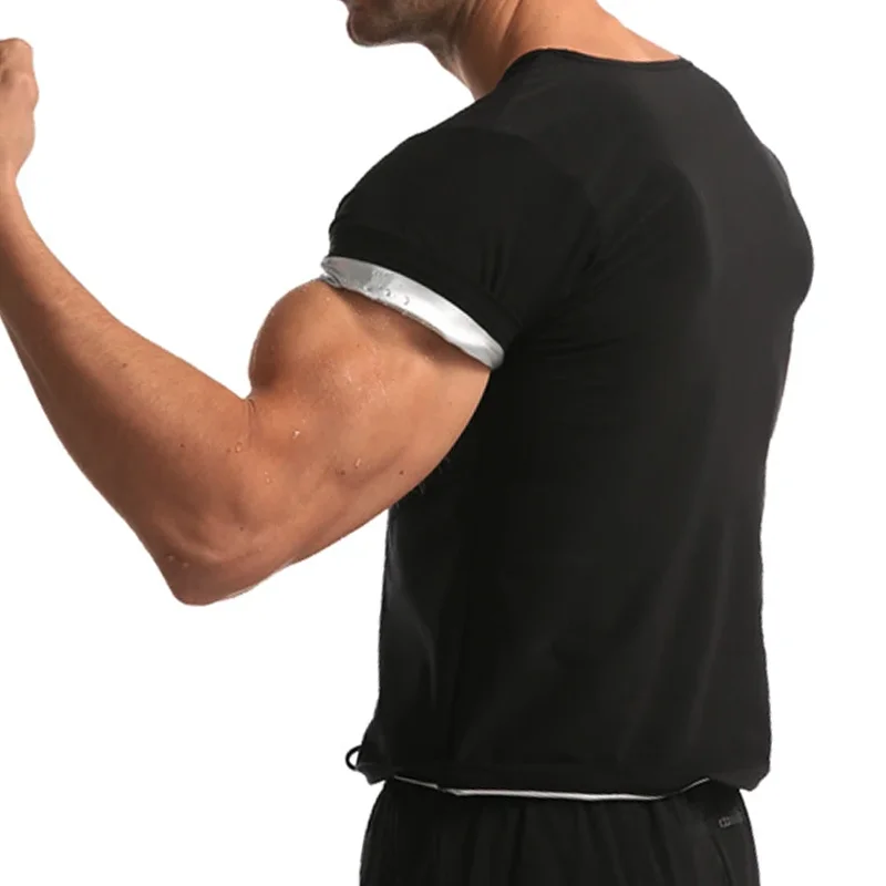 Mens Shaper Workout Shirt Short Sleeve Slimming Sauna Sweat Tank Tops Shapewear Silver ion coating Fat Burn Thermo Shirt Corsets