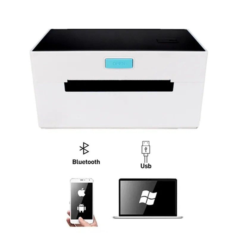4 Inch Thermal Shipping Label Printer ZJ9220 USB Bluetooth Compatible with Android/iPhone Windows/Mac Barcode Label Printer