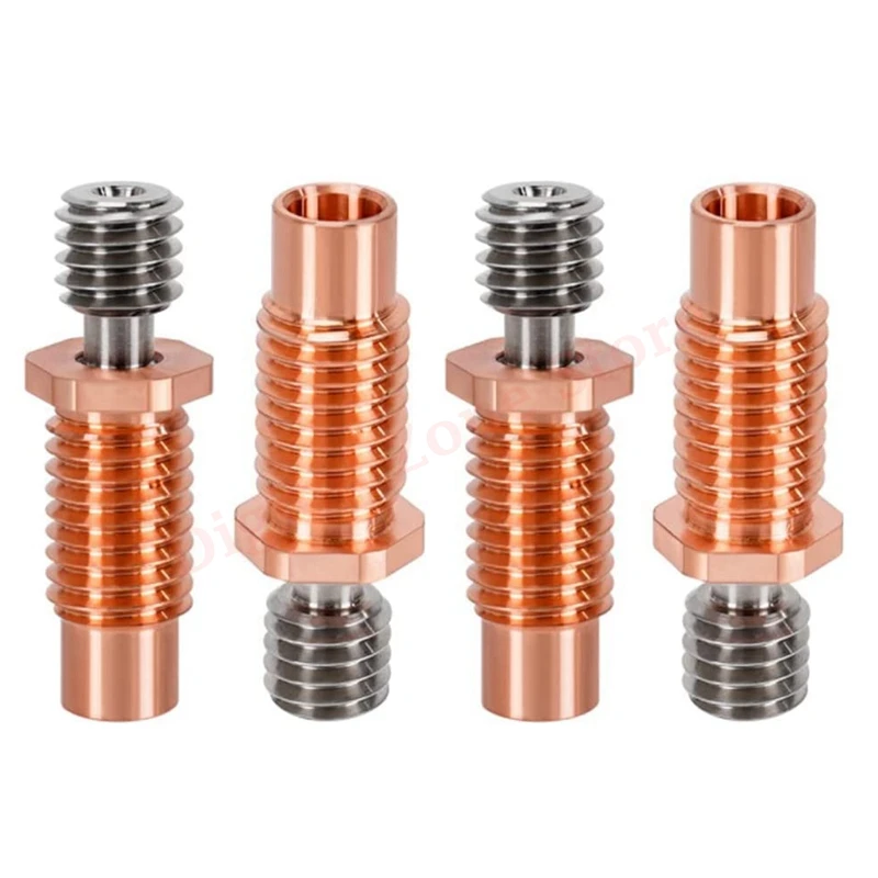 

4Pcs E3D V6 Upgraded Bimetal Heatbreak, All Metal Threaded Heatbreak Titanium Alloy and Copper Heatbreak 3D Printer Parts