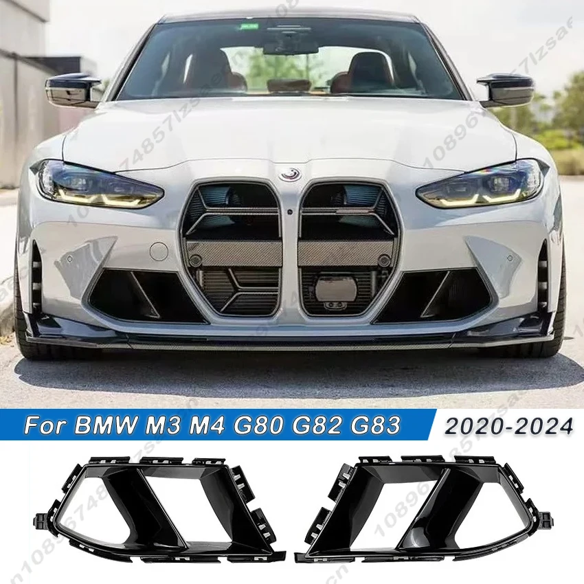 For BMW M3 M4 G80 G82 G83 2020-2024 Car Front Bumper Side Air Vent Trim Fog Light Lamp Hood Intake Frame Cover Grille Body Kits