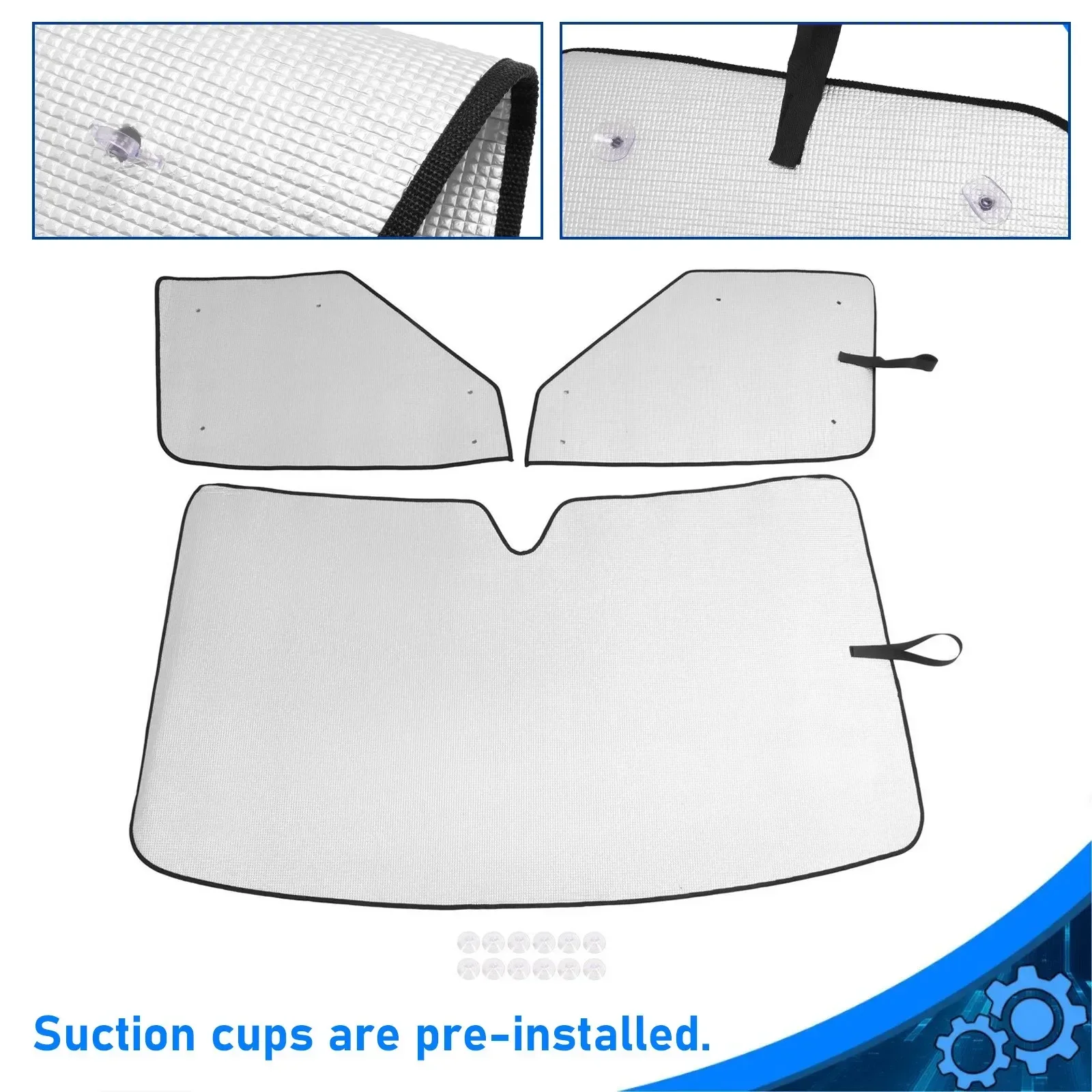 

Set Of Windshield Sunshade UV Visor Cover For Mercedes Dodge Freightliner 07-18
