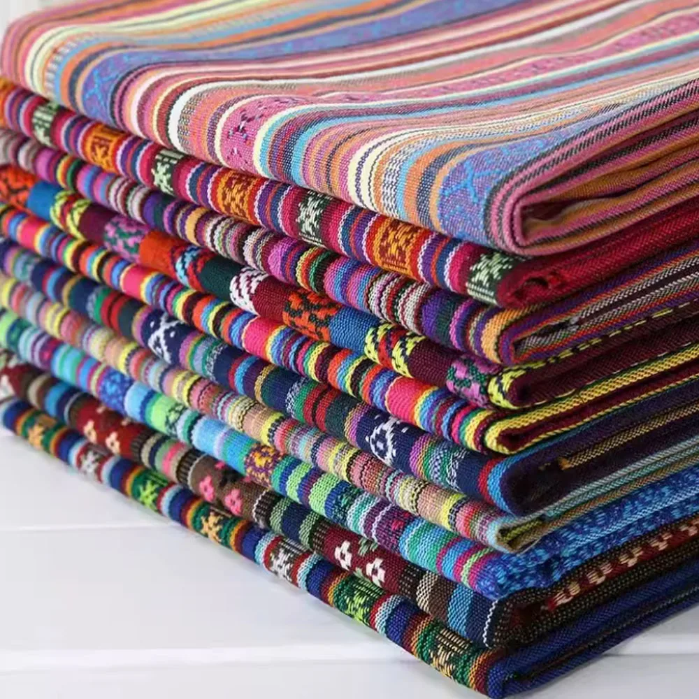 Ethnic Style Cotton Linen Fabric Textile Patchwork For Bedding Cushion Children Clothing Curtains Sewing DIY Quilting Upholstery