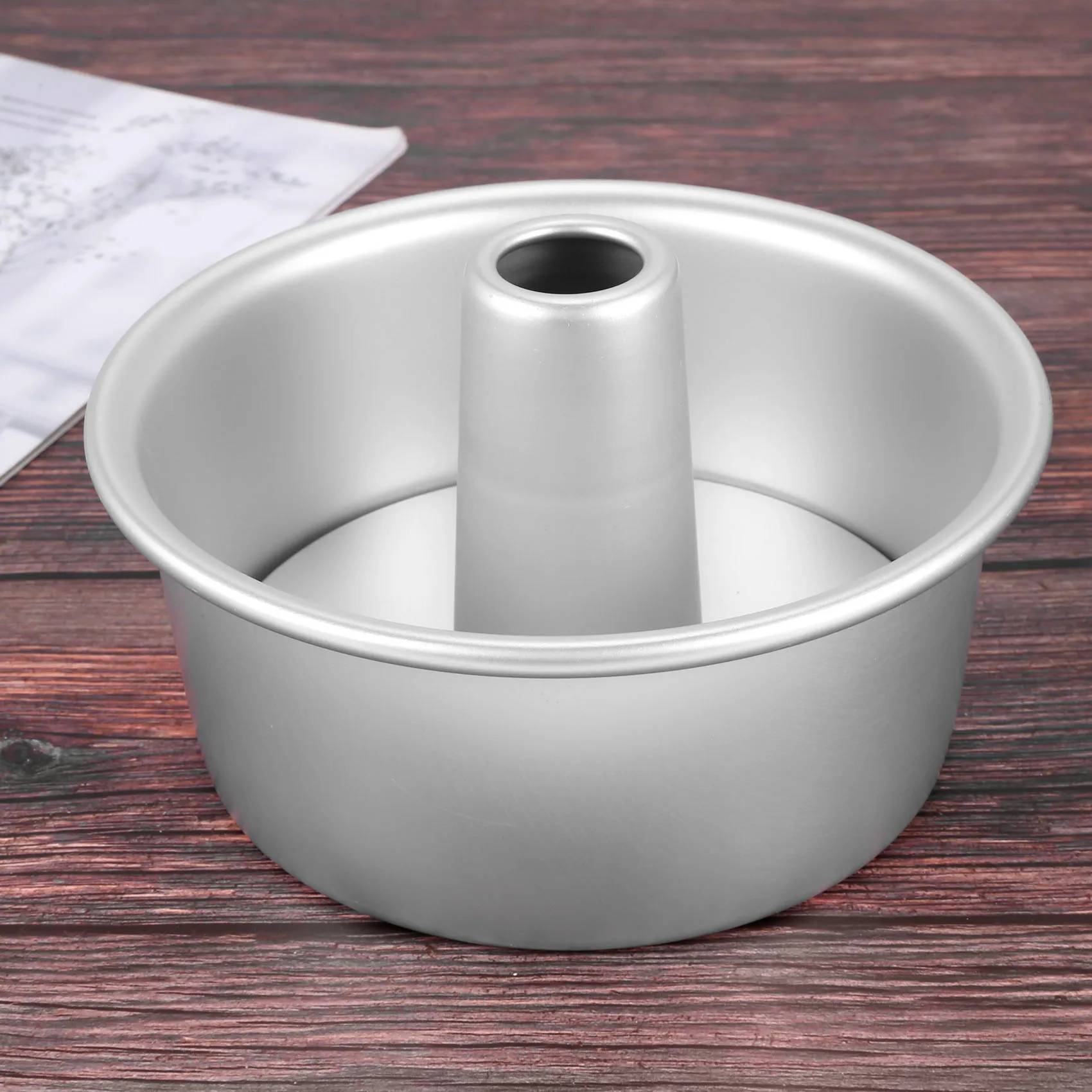 6 Inch Aluminum Alloy Round Chiffon Cake Pan Removable Bottom Hollow Chimney Cake Mold DIY Baking Cake Tools