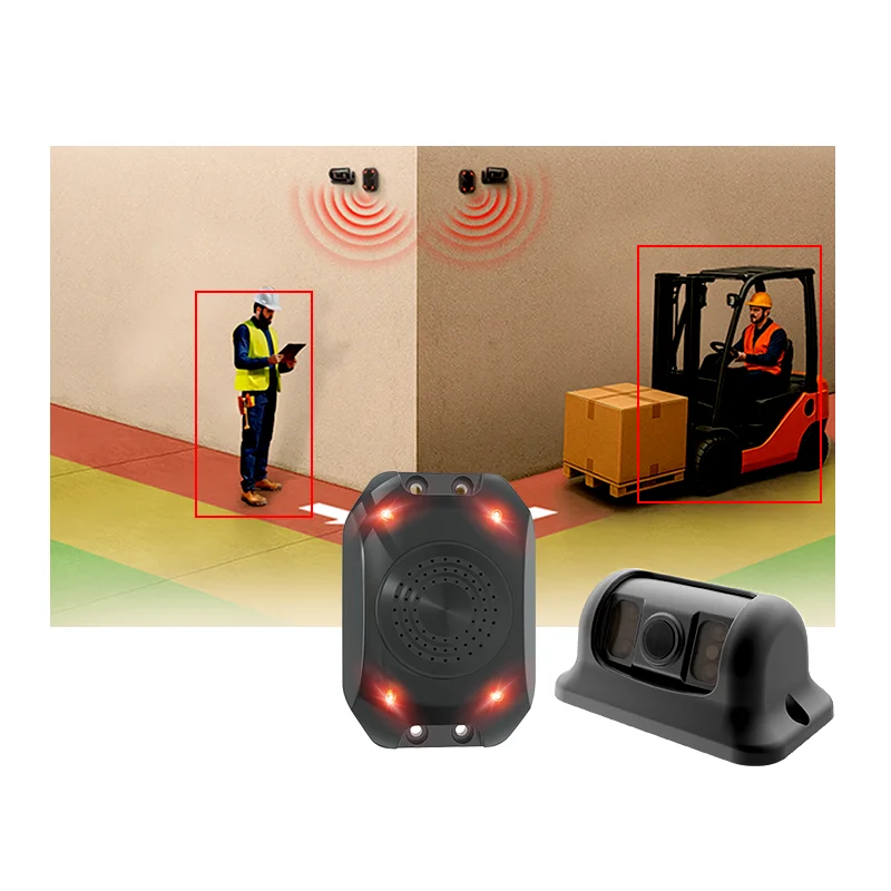 MCY Backup AI Camera Corner Blind Spot Pedestrian and Forklift Proximity Detection With Audible Visual Alarm for Forklift Truck