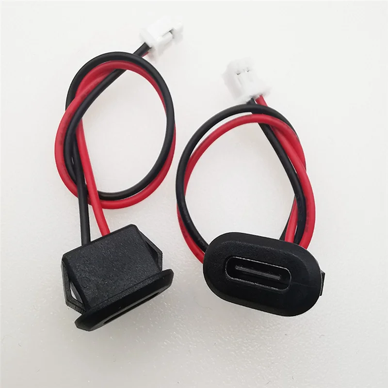 SYW-10PCS USB Type C Direct Pressure Welded Wire Connector Jack Female Lamp Toy Charging Port With Card Buckle