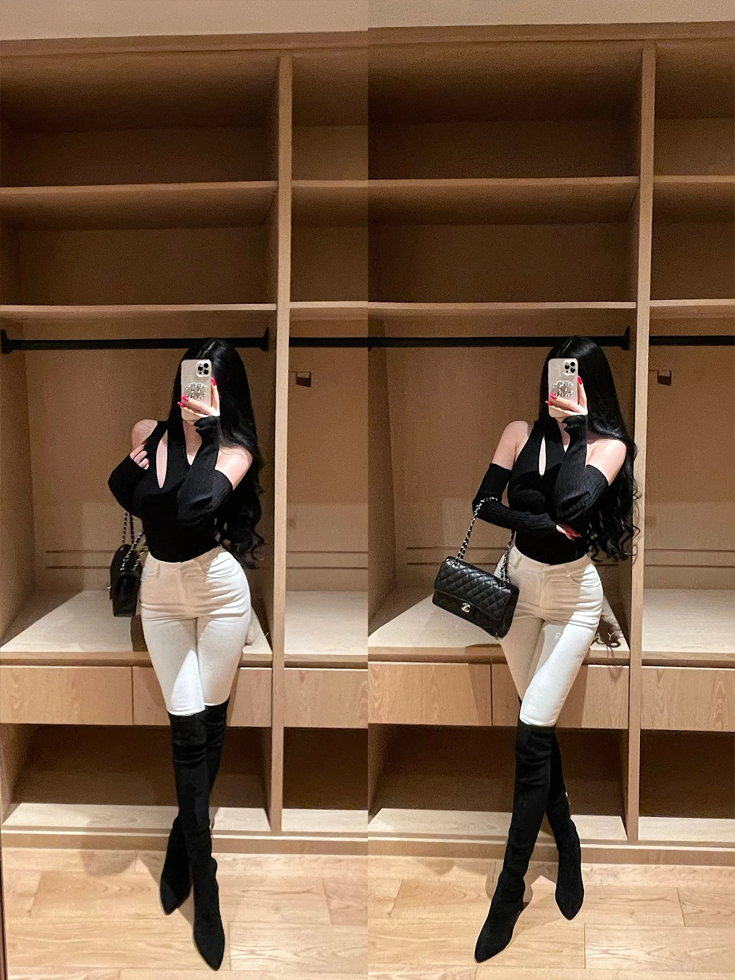 Korean Style High Waist Slim Fit Bootcut Pants Women's Elastic Casual Trousers Pure Desire Light Maturity Fashion