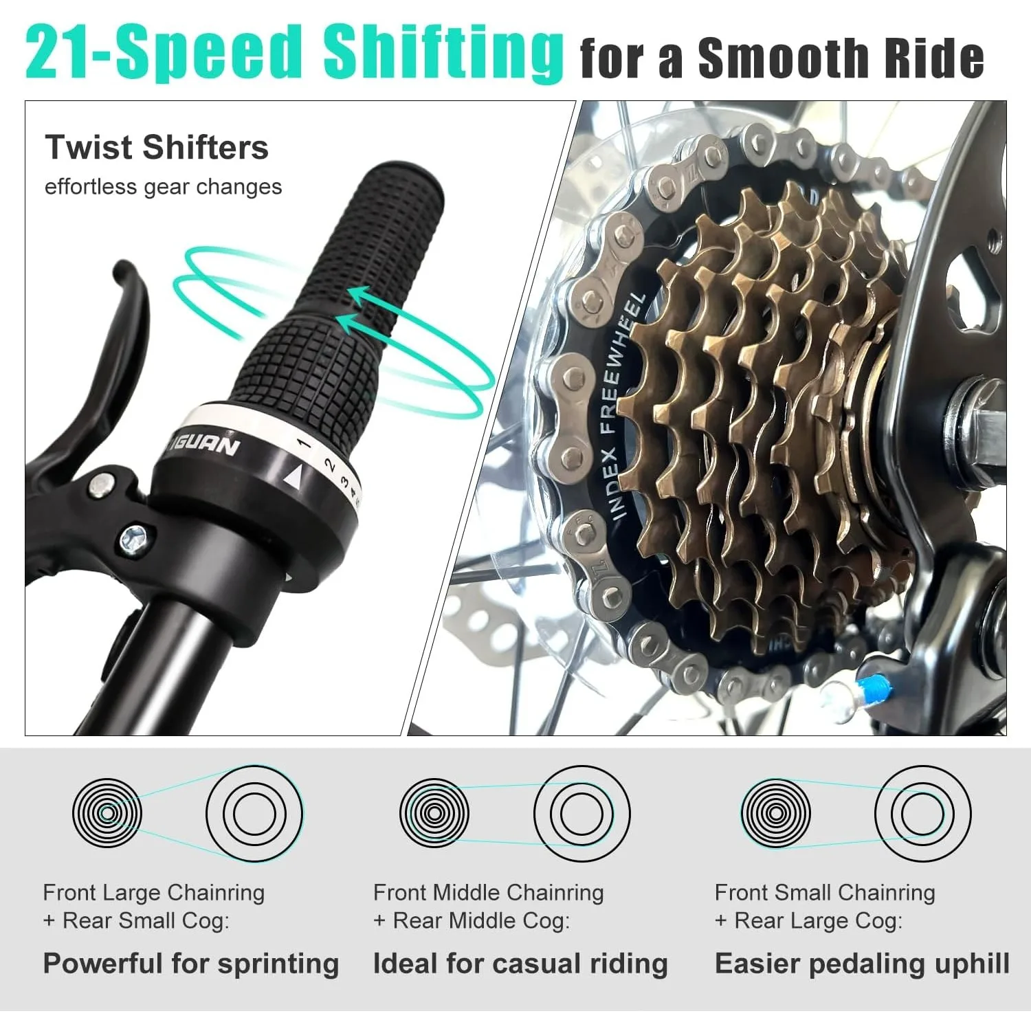 دراجة جبلية YTYIN مقاس 27.5 بوصة، تحويل 21 سرعة، فرامل قرصية، دراجة للبالغين مع شوكة تعليق، مثالية للمغامرين