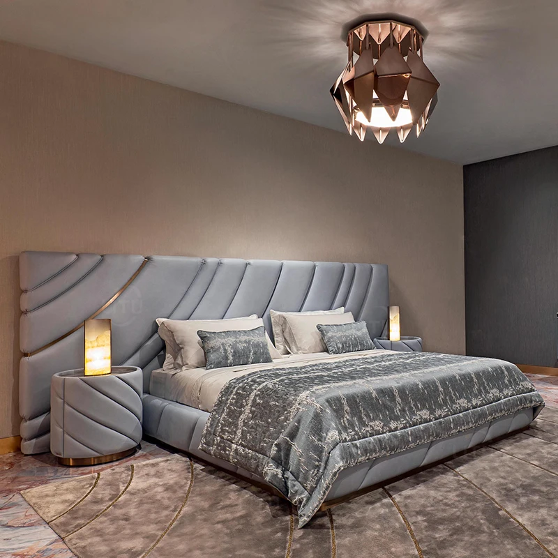 Bed king Size Luxury Frame with Storage Wooden Beds Modern King-size Sheet Super Set Bedroom Furniture king Size Bed