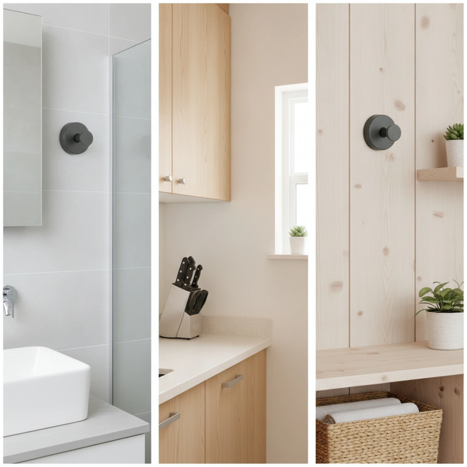 Suction Hook with Metal Arm Easy to Install Suction Cup Hook Slim-Line Compact for Renters, Bathroom, Kitchen