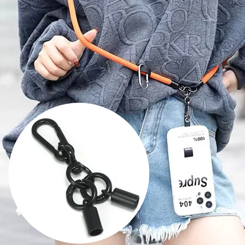 5PCS Mountaineering Buckle Spring Ring Hanging Bell Alloy Openable Keyring Strap Parts Pendant Buckle Snap Clasp