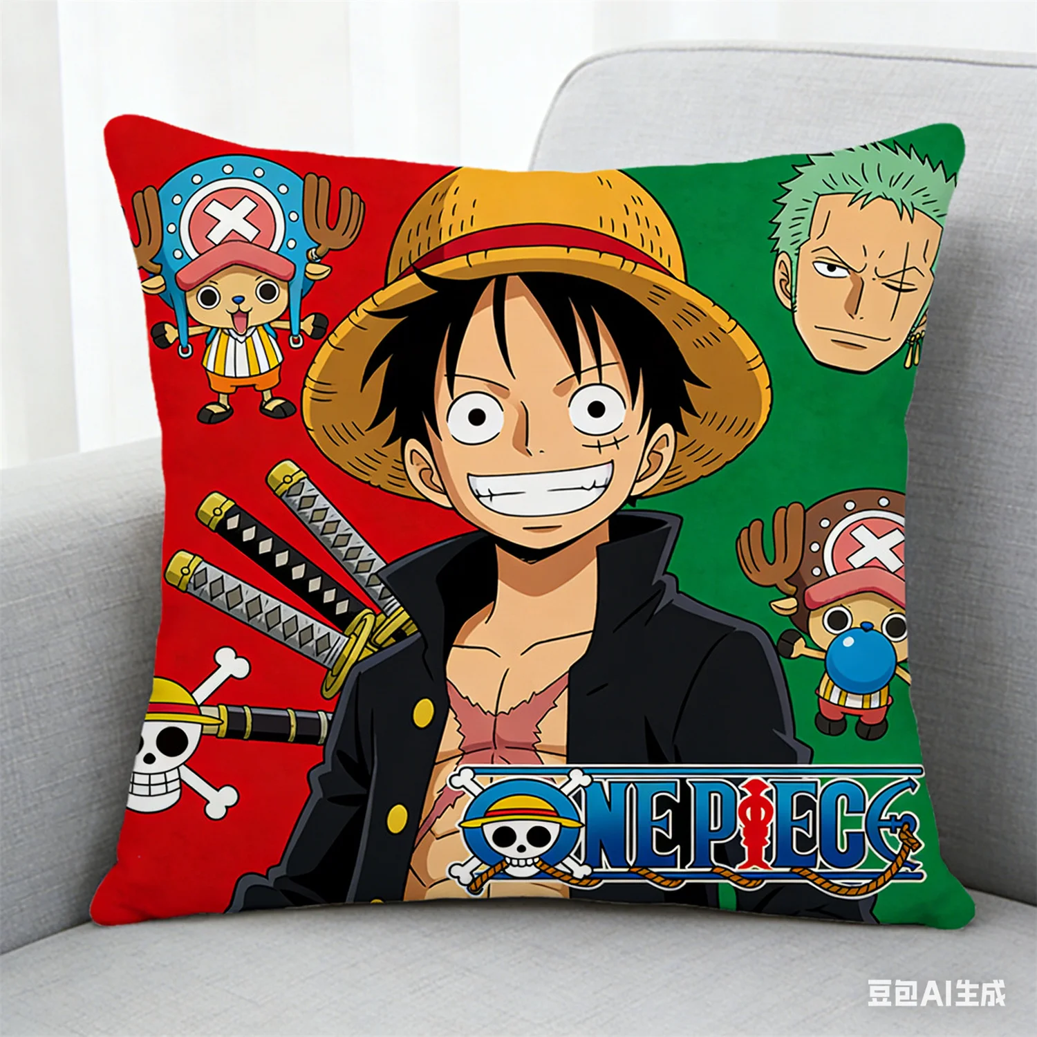 Einteiliger Kissenbezug, dekorativer Kissenbezug mit Anime-Fan-Favoriten-Charakter-Aufdruck für Schlafzimmer, Wohnzimmer und Anime-Enthusiasten