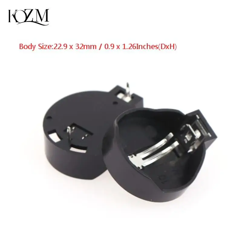 10PCS Environmental protection material CR2032 Coin Cell Battery Holder Case Black Coin Cell Button Socket Holder Case