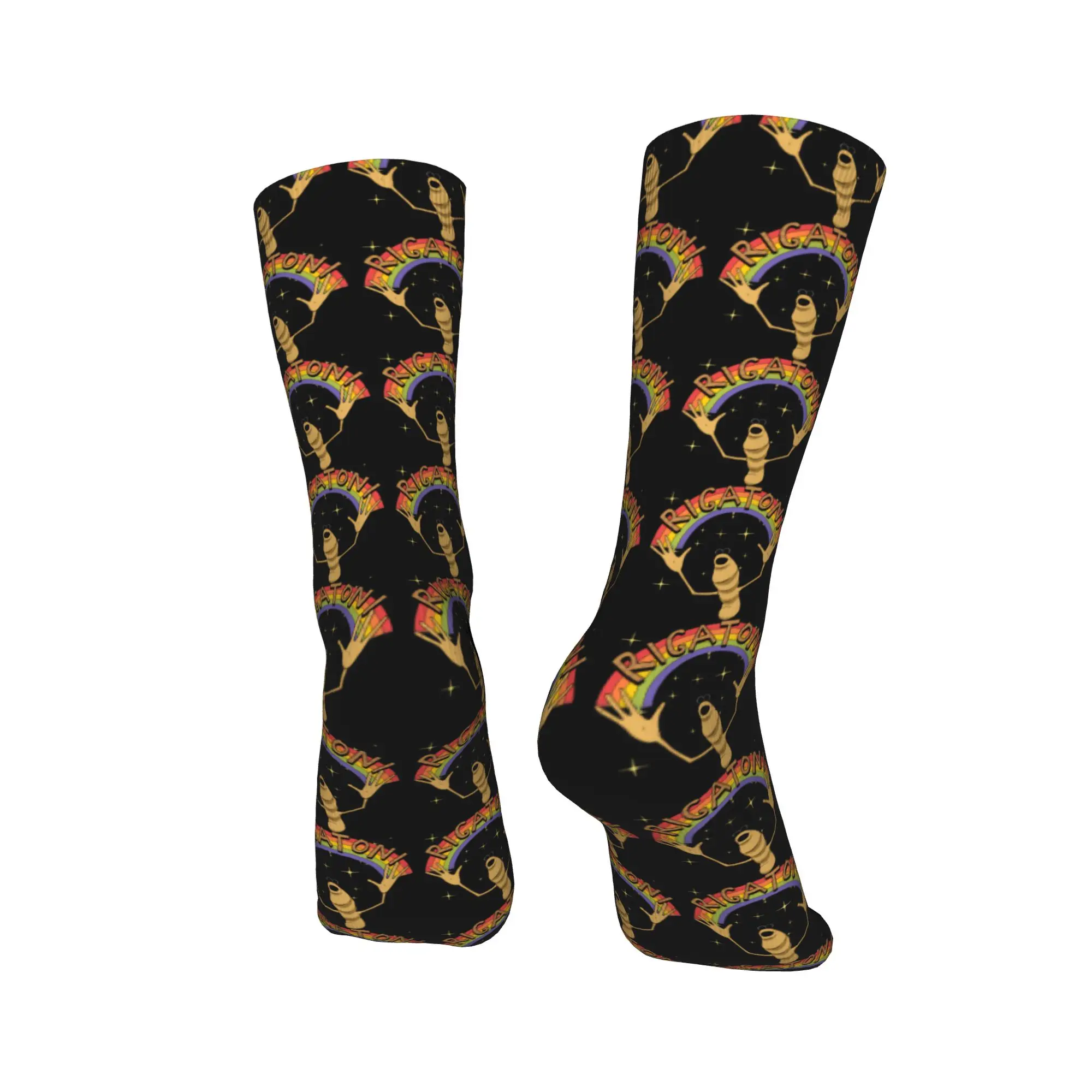 Grappige Marcus de Worm Rigatoni Skateboard Sokken Polyester Lange Sokken voor Dames Heren Ademend