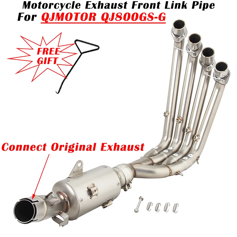 

For QJMOTOR QJ800GS-G QJ 800 GS-G Motorcycle Exhaust Escape System Modified Stainless Front Link Pipe Connect Original Muffler