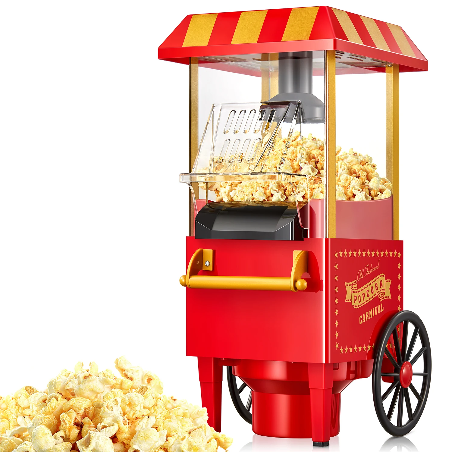 Popcorn Maker 1200W, Home Hot Air Popcorn Machine, Best Theater Popcorn Popper for Movie Night,Parties