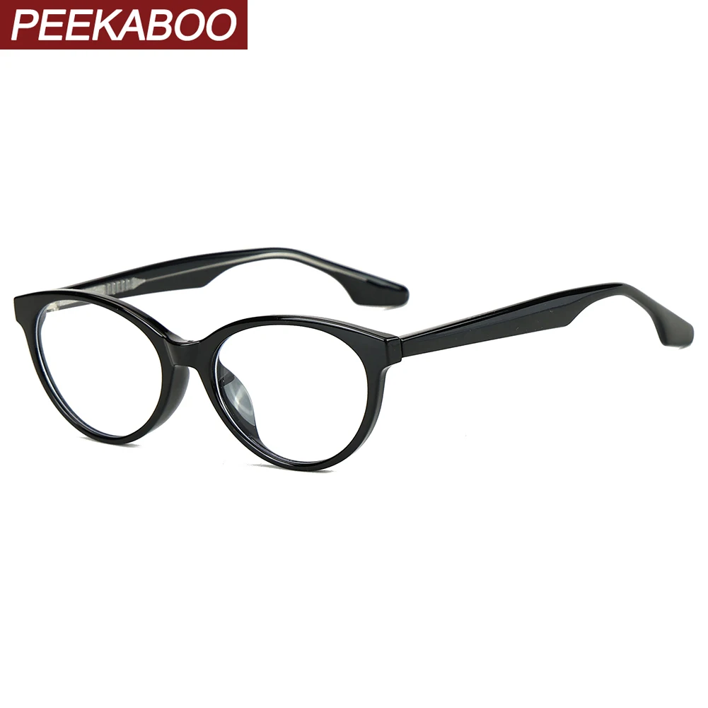 Peekaboo TR90 Retro-Brillengestell für Damen, klare Gläser, koreanischer Stil, Katzenaugenbrille, Anti-Blaulicht-Brille, männlich, Acetat, schwarz, grün, Unisex