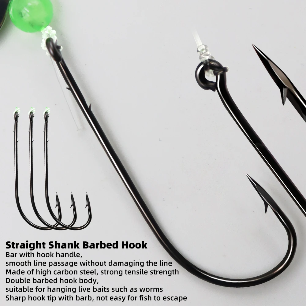 ZYZHE 1/3/5 Stück Meeresangel-Rigs mit Doppelhaken Metall-JIG Größe 1/0 # Salzwasser-Surf-Angelköder-Rigs Flapper-Snapper-Rigs – Detail 5