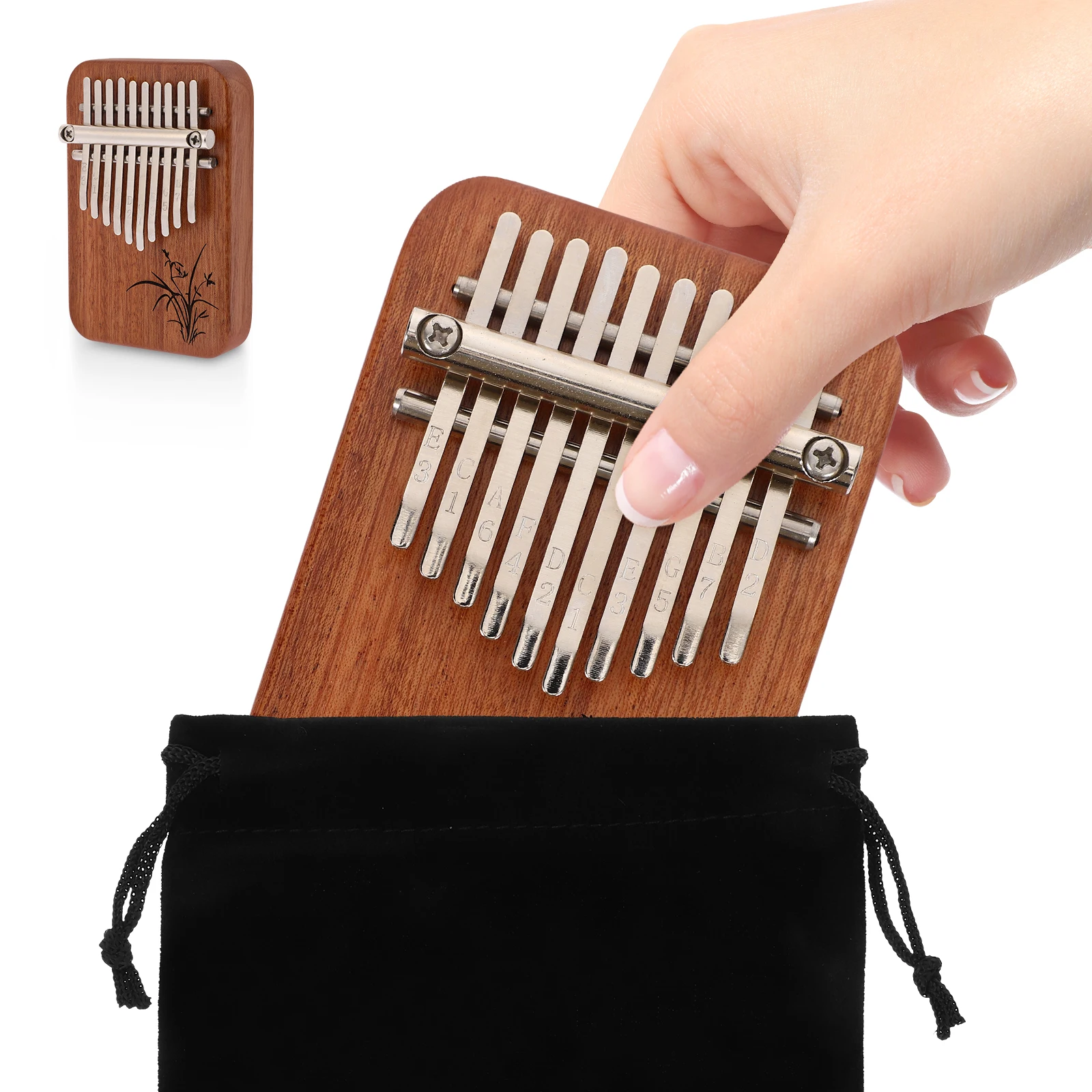 

1 set Portable Thumb 8-Key Mini Kalimba Finger Piano For Beginners Small Musical Instrument Kids Hand Piano Home Decor Kalimba