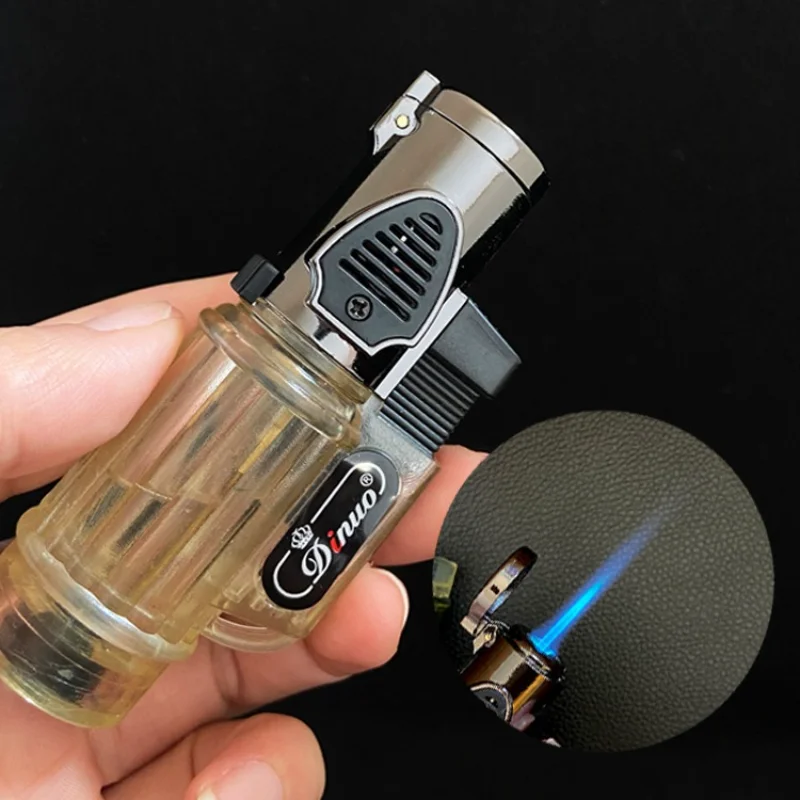 

2025 New Cigar Igniter Spray Gun Transparent Direct Impact Windproof Lighter Open Flame Cigarette Lighters & Smoking Accessories