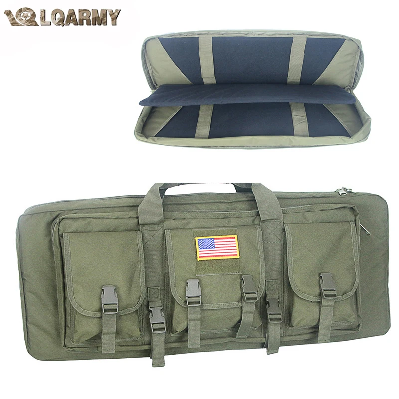 LQARMY-bolsa doble para Rifle de 81cm, fundas para carabina táctica para exteriores, funda para pistola, bolsa para caza, tiro, almacenamiento deportivo y transporte