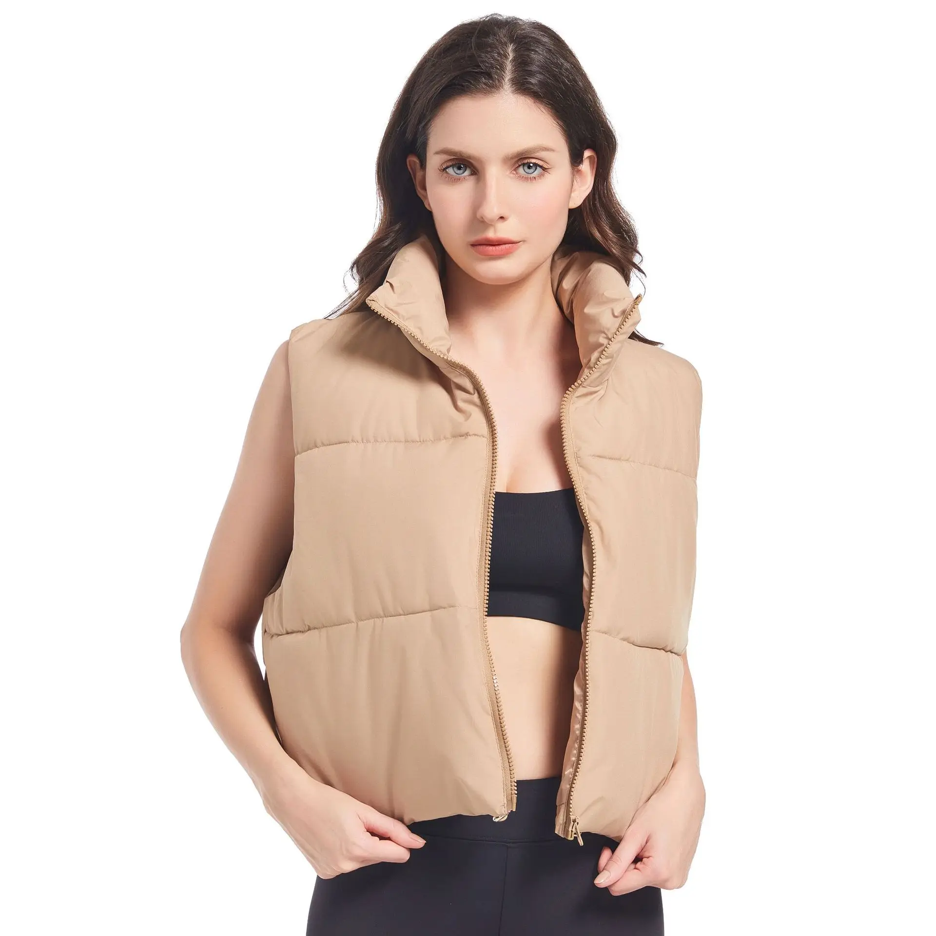 Thiened ort Svel Gilet in cotone Faion da donna Autunno Inverno Nuovo Sle Colletto alla coreana Vento Jaet in cotone transfrontaliero