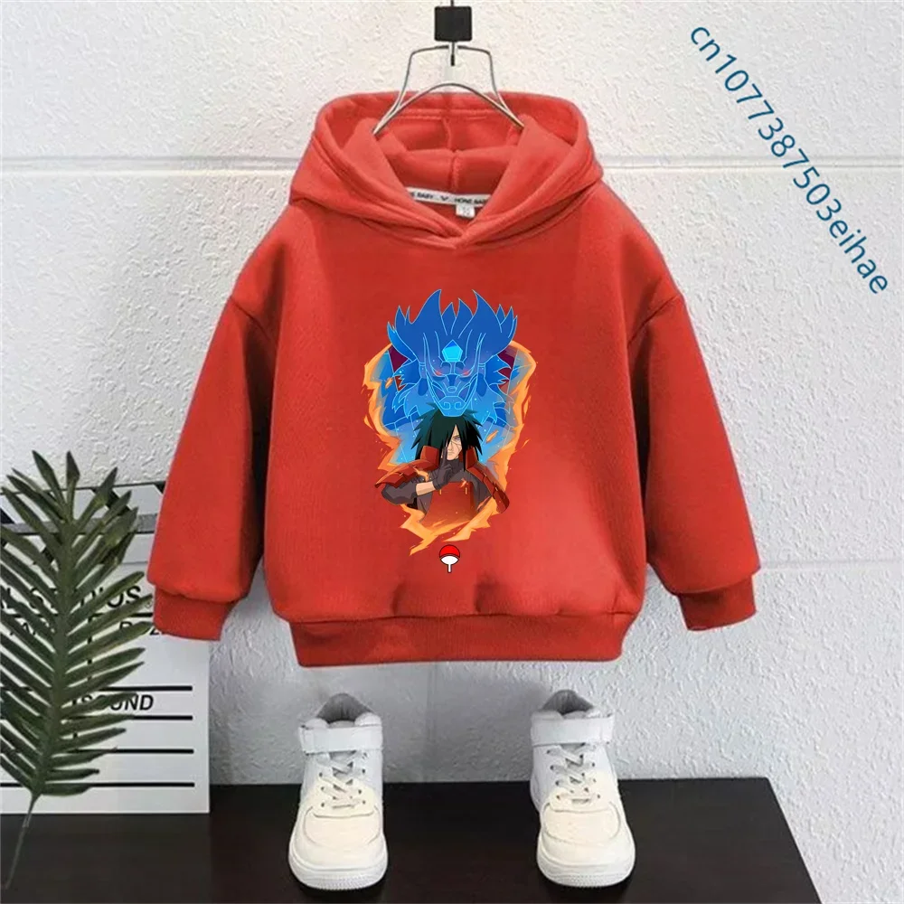 Cartoon Themed Naruto Kids Hoodie 2026 Harajuku Long Sleeve Hooded Pullover Street Fashion Top Spring Autumn Casual Outfit