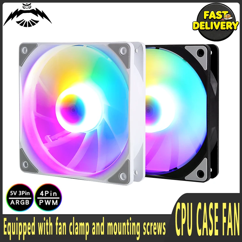 

Вентилятор охлаждения корпуса компьютера 5 В 3-контактный 4-контактный/ШИМ ARGB Вентилятор охлаждения корпуса ПК 120 мм RGB-вентиляторы Оснащенный зажимом вентилятора и крепежными винтами