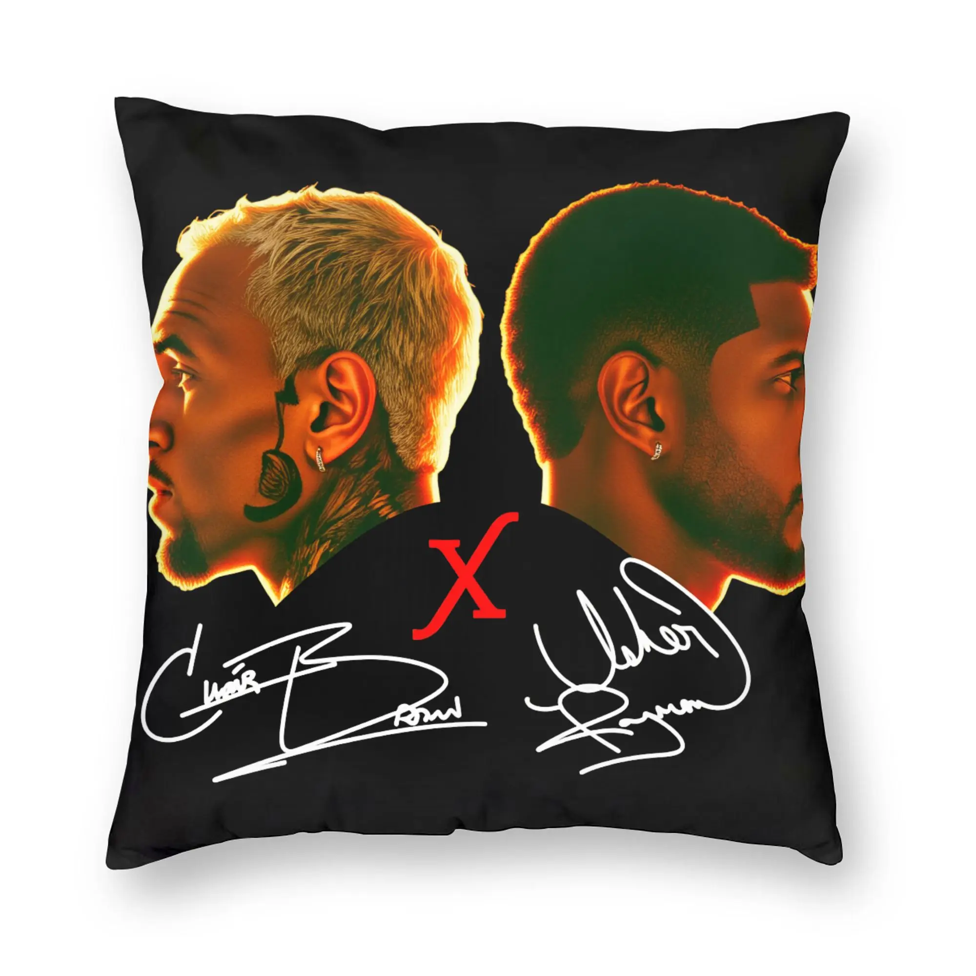 Pillow Case Chris Brown And Usher The Rb Tour Print  Raymond And Brown Pillow Cover For Living Room Sofa Kawaii Pillowcases