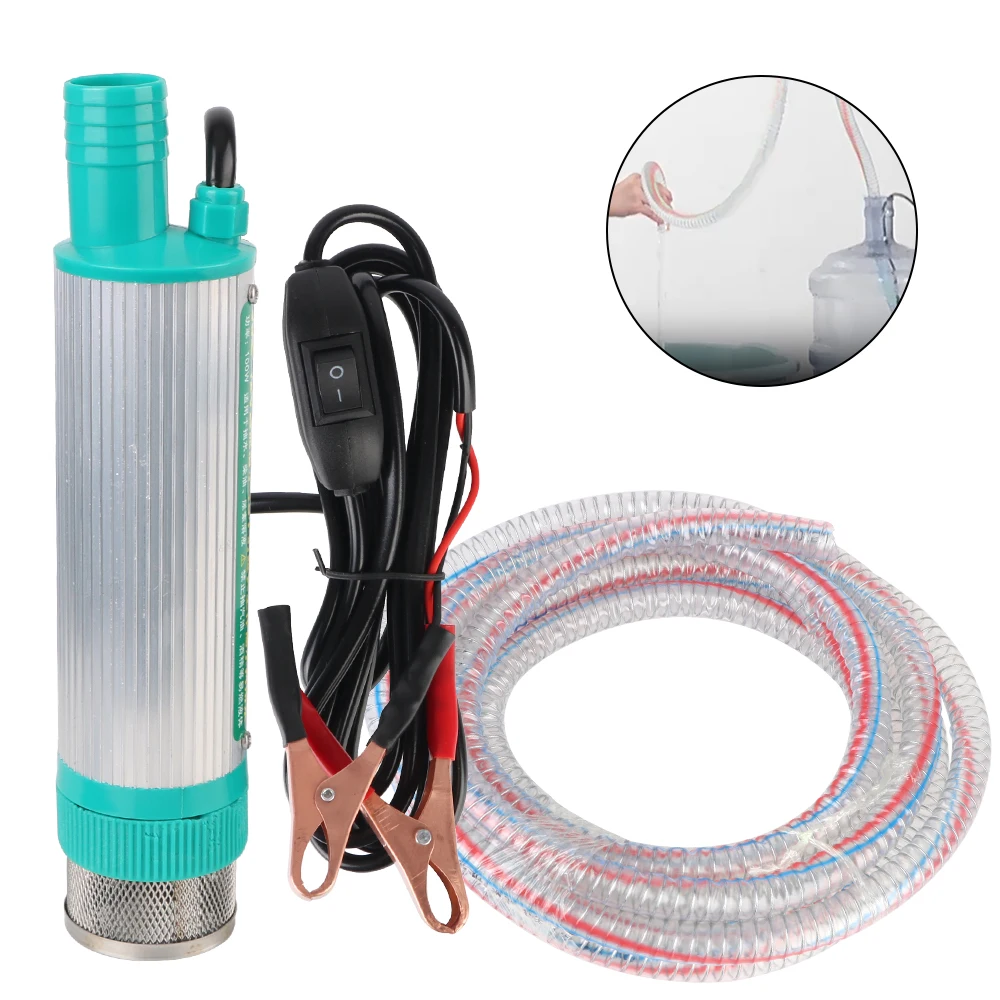 Car Electric DC Refueling Pump 30L/min Fuel Transfer Aluminum Alloy Shell 12V Mini For Pumping Diesel Oil Water Submersible