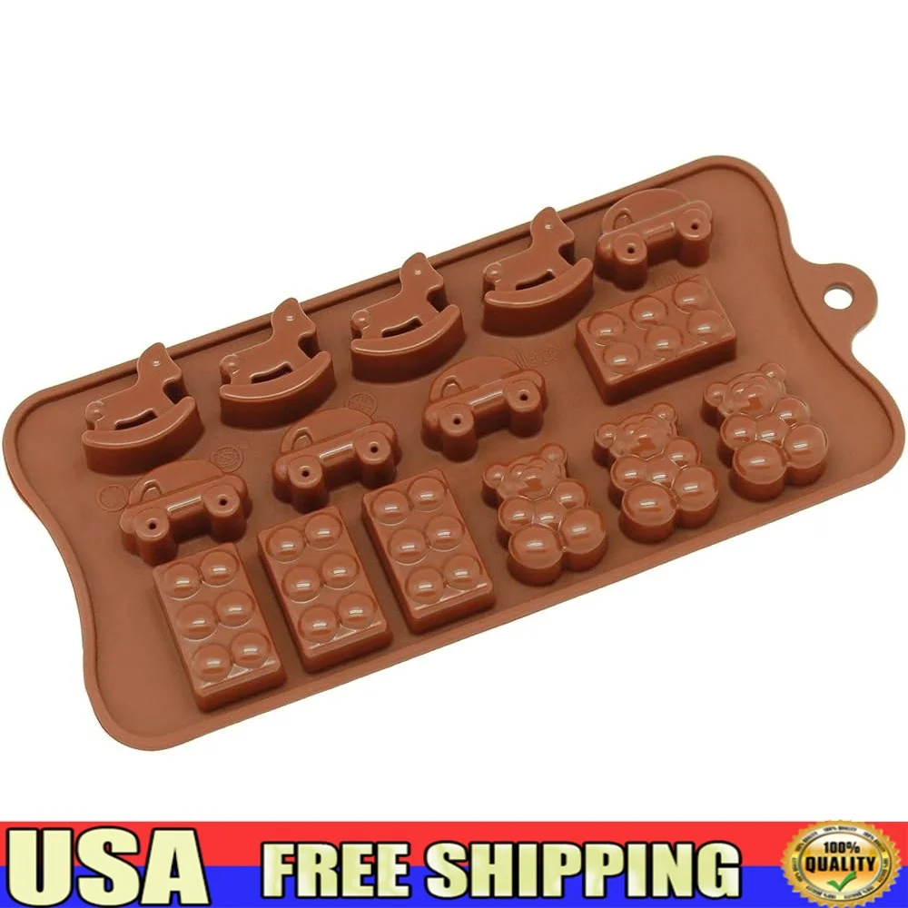 

Силиконовая форма для шоколадных конфет с 15 полостями, гибкая антипригарная пищевая печь без BPA, безопасная для выпечки и замораживания в микроволновой печи