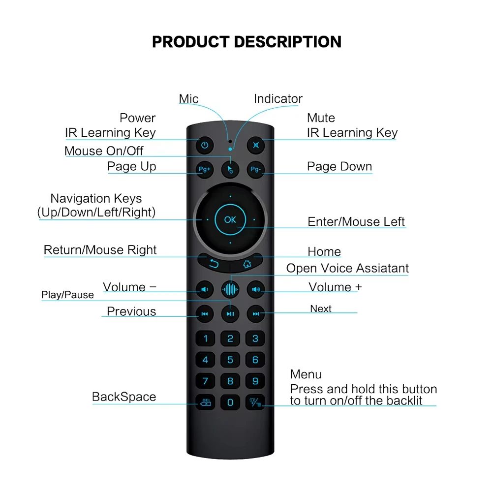 G20S PRO BT Sprachfernbedienung 2,4 G kabellose Bluetooth Air Mouse G20 BT Mikrofon Gyroskop IR-Lernen für Android TV Box – Detail 10