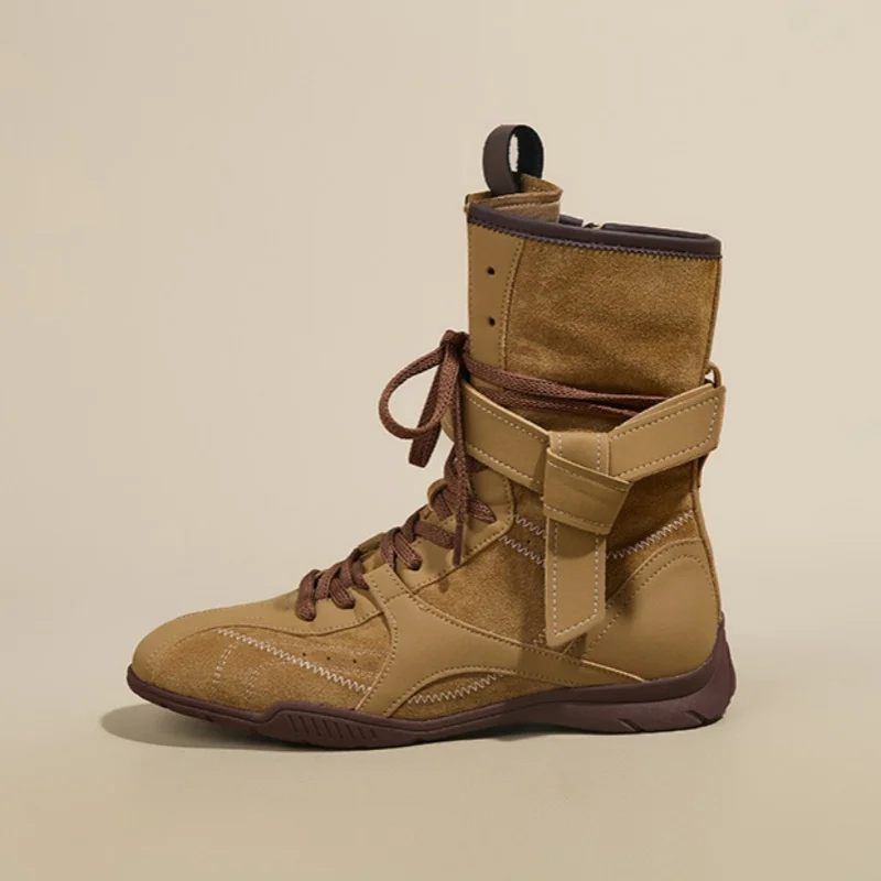 

Autumn Women Biker Boots 2025 Fashion Buckle Strap Ladies Elegant Platform Short Booties Outside Casual Women's Knight Boots