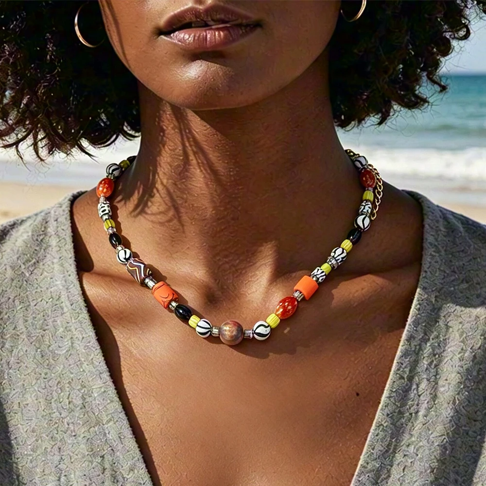 Resin Art Necklace - New Arrivals Multicolor Resin Beaded Choker