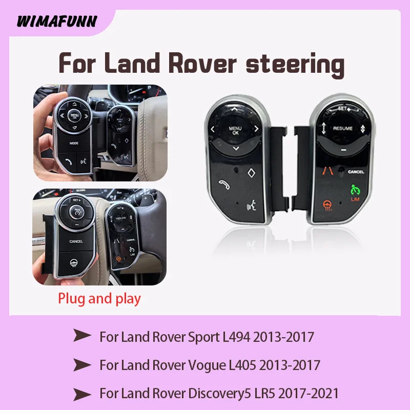 Кнопки управления на руле, сенсорные, подходят для Land Rover Range Rover Vogue L405, RR Sport L494, Discovery 5 L462