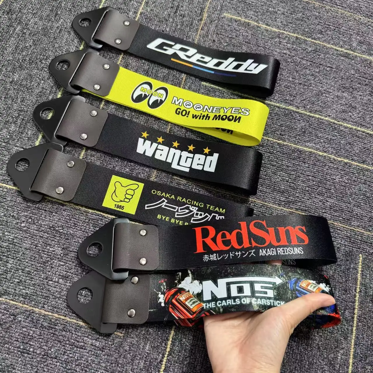 JDM ثقافة سيارة قلادة سحب حزام حزام الزخرفية حبل للسحب الشريط اكسسوارات السيارات مقطورة الحبال الوفير سحب حزام للشمس الحمراء