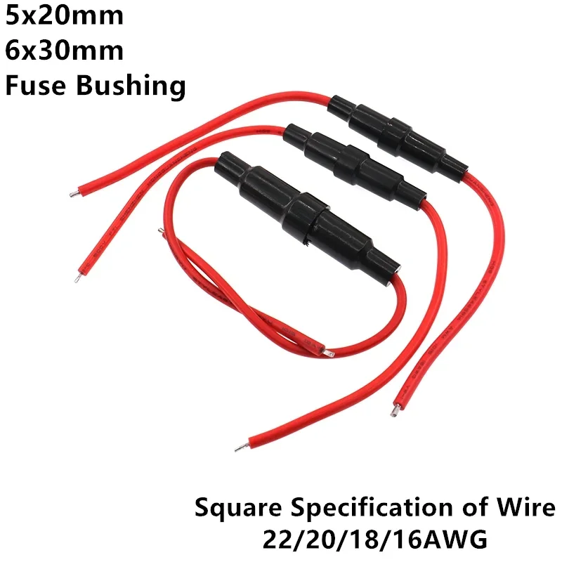 5Pcs 5x20mm 6x30mm Inline Glass Auto Fuse Boxes 250V 125V 12V Holder Screw Types Tube Case Blow Hold Support Wire Line