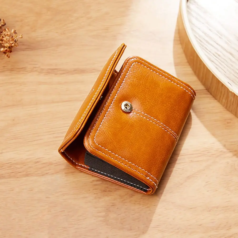 Pure Color PU Leather Card Holder 9 Card Position Korean Style Small Coin Purse Handbag Pocket Money Bag Leather Short Wallets