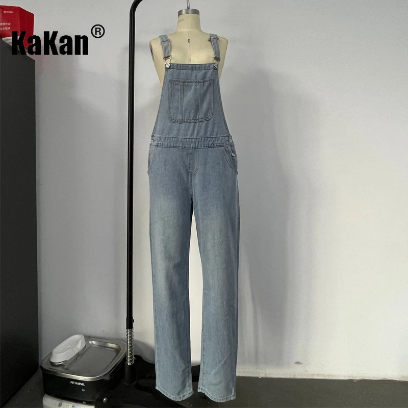 Kakan – Neue einteilige Jeans für Herren mit kleinem Bein, Y2k-Kleidung, modische, personalisierte Riemen, lange Jeans, Herrenmarke