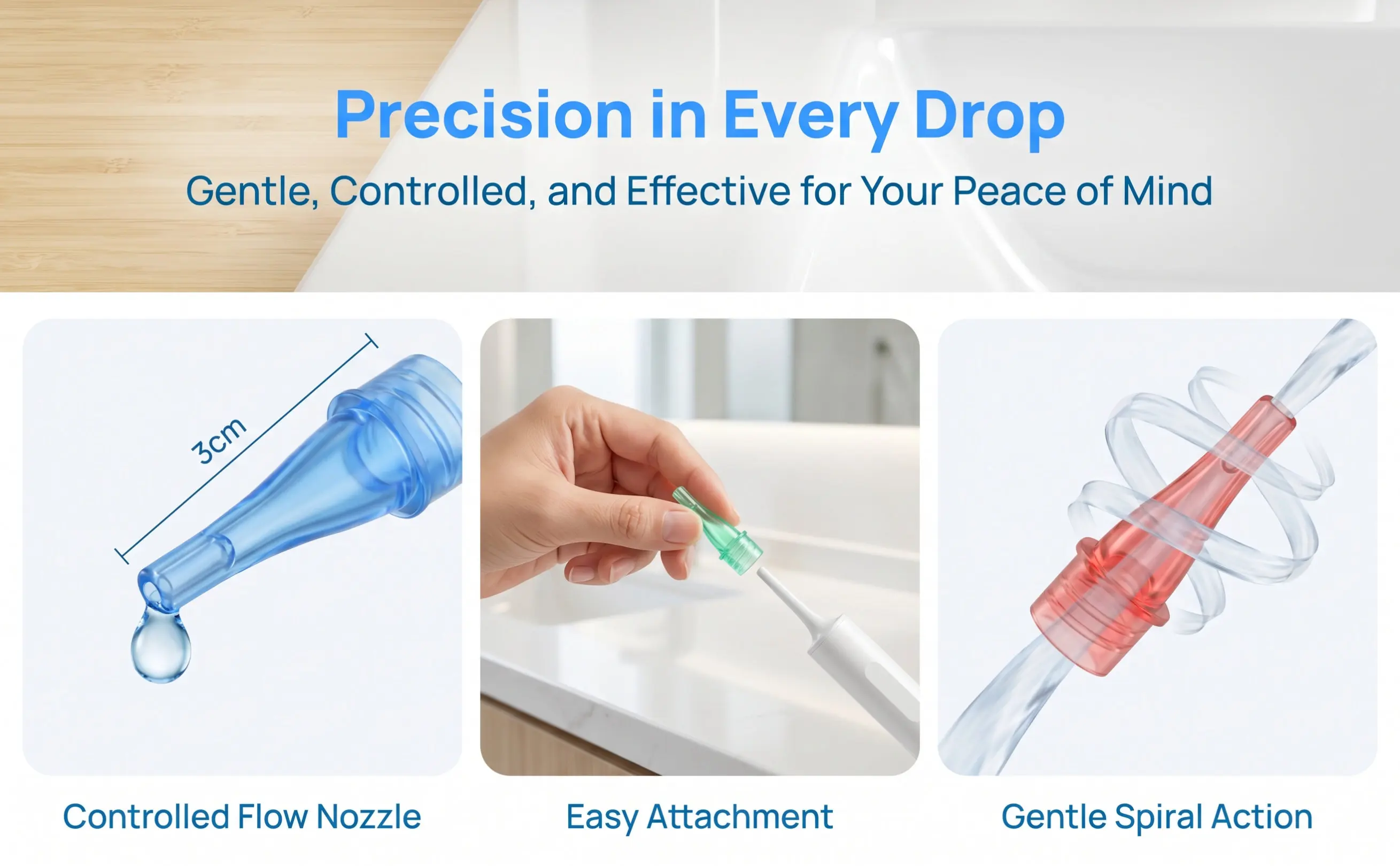 12Pcs Ear Washer Accessories Gentle Cleaning Nozzles Portable Reusable Tips for Ear Wax Removal Home Travel Use