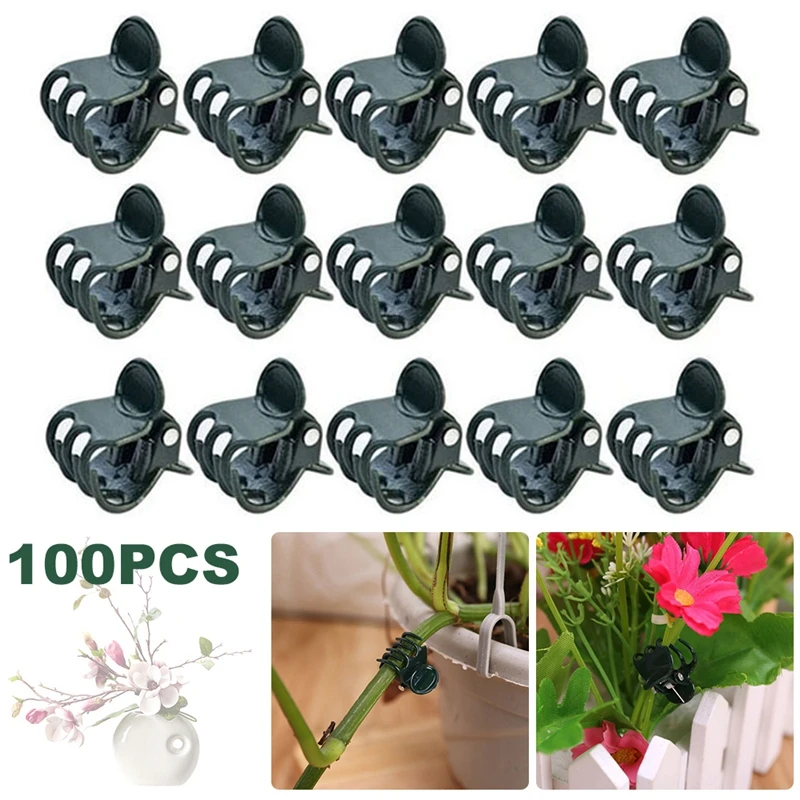 10/20/100/200Pcs Plastic Clips Tomato Orchid Stem Clip Plant Vine Support Flower Grow Upright Branch Clamp Garden Plant Tools