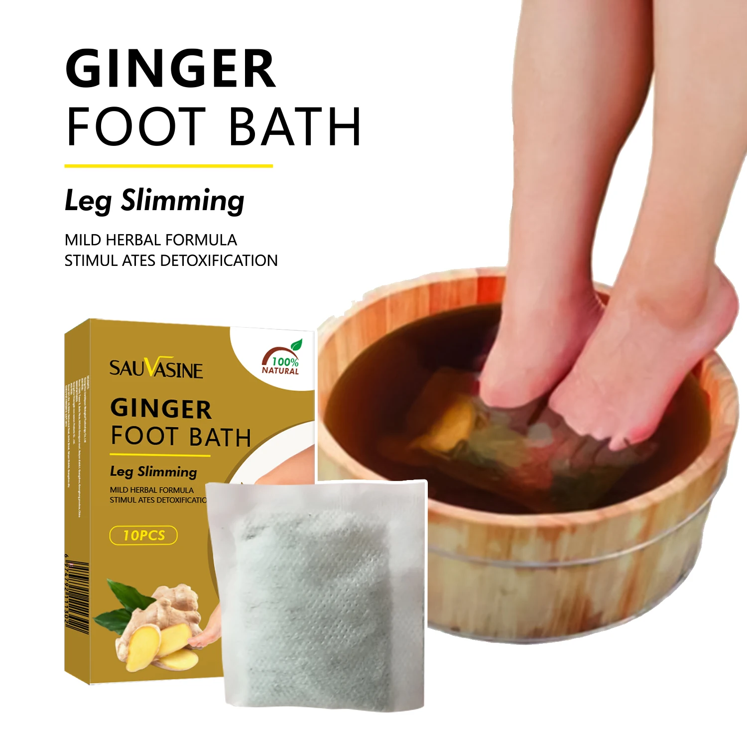 

Ginger Wormwood Foot Bath Bag Powder Foot Leg Slimming Feet Bath Drive Cold Feet Soaking Bathing Herbal Spa Detox Antiedema Pack