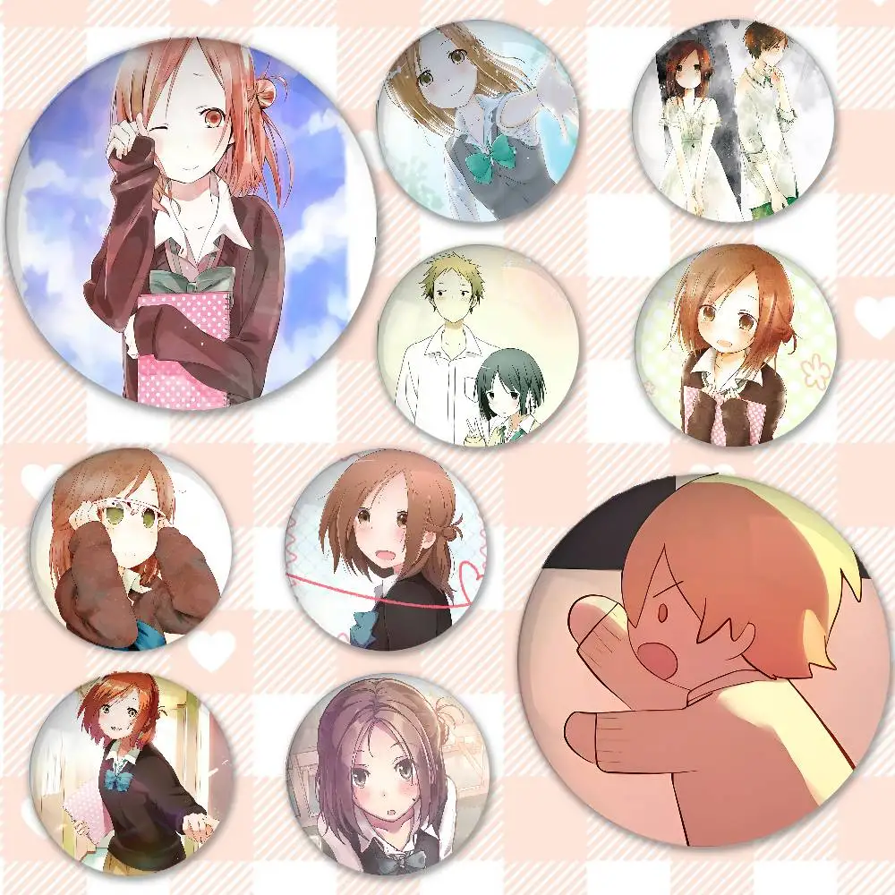 Anime One Week Friends Badges Peripheral Lapel Pins Tinplate Round Brooch For Shoulder Bag Accessories Souvenir Gifts